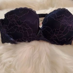 34b strapless Xhilaration navy blue  lace bra